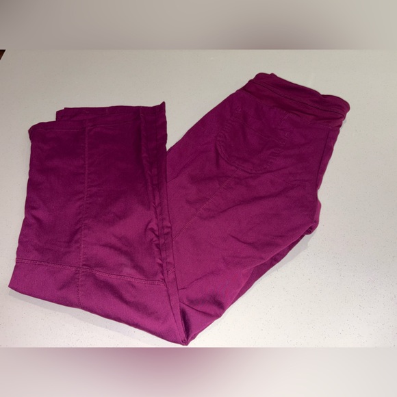 Greys Anatomy Active Barco Scrub Pants Women Medium maroon fuchsia stretch waist - Picture 2 of 4